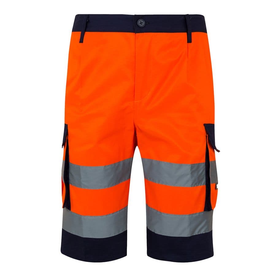 VL HADES. Tvåfärgade bermudashorts med flera fickor (210g/m²), i bomull (20%) och polyester (80%) Orange