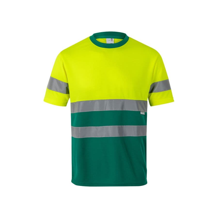 VL BRAHMA LARGE. Tvåfärgad t-shirt (140g/m²), i polyester (100%) Grön
