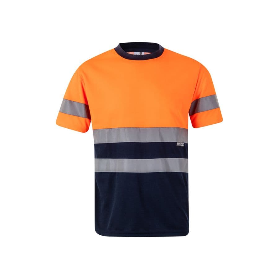 VL BRAHMA LARGE. Tvåfärgad t-shirt (140g/m²), i polyester (100%) Blå