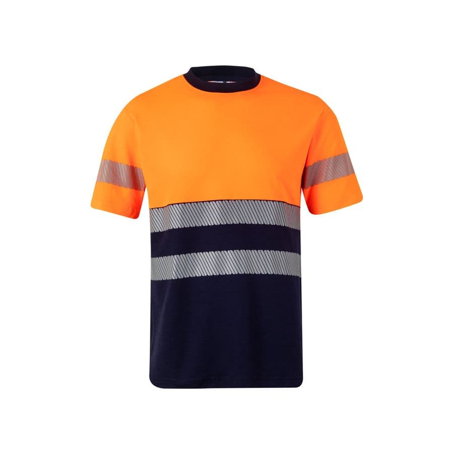 VL BASTET. Tvåfärgad piké-T-shirt (150g/m²), i bomull (55%) och polyester (45%) Blå