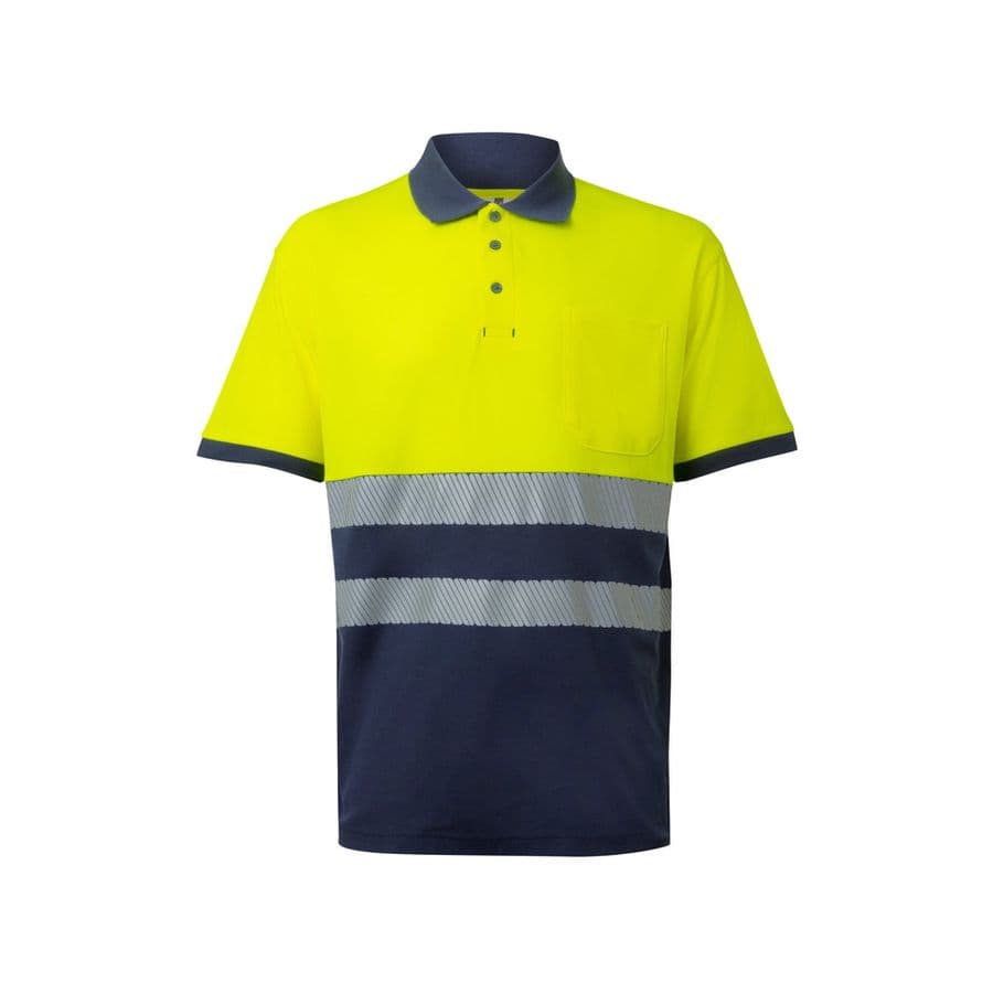 VL ACHELOUS. Tvåfärgad pikétröja (150g/m²) med korta ärmar, i bomull (55%) och polyester (45%)