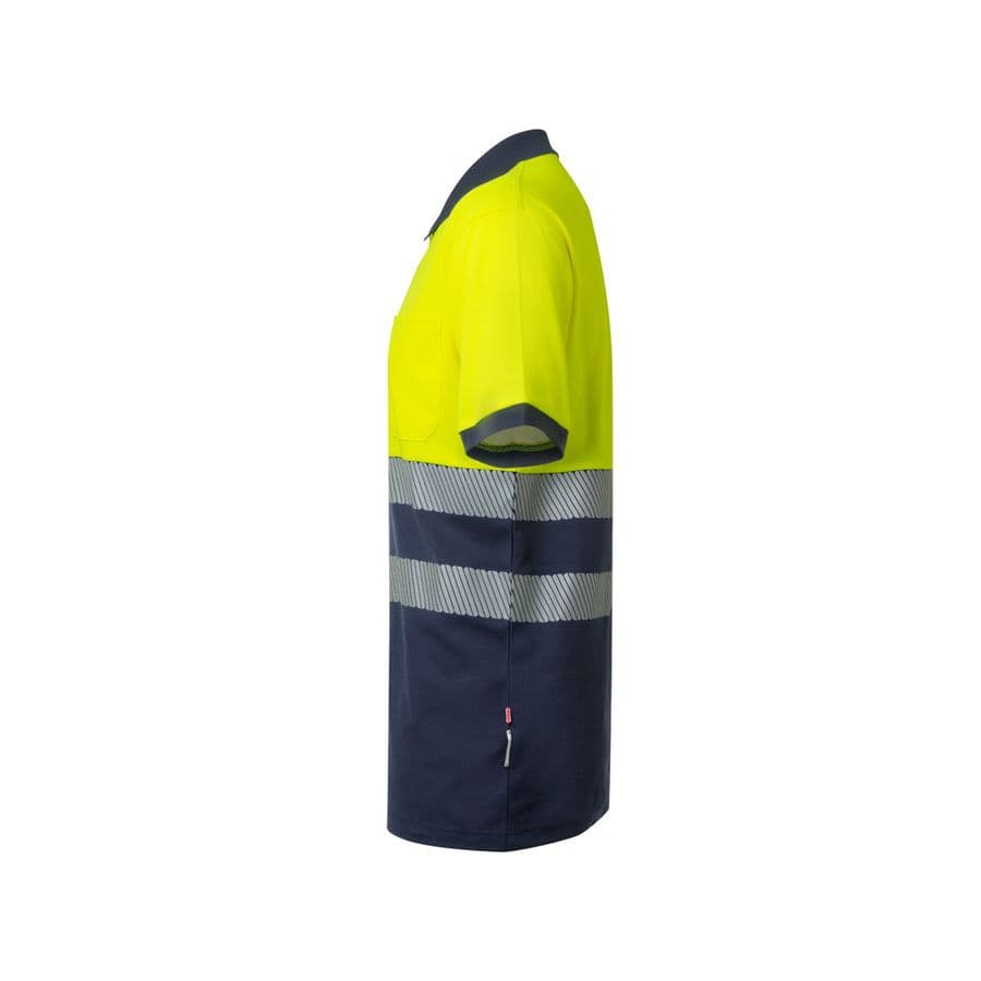 VL ACHELOUS. Tvåfärgad pikétröja (150g/m²) med korta ärmar, i bomull (55%) och polyester (45%)