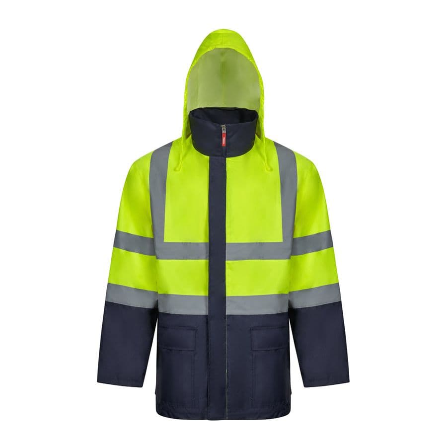VL JUNO. Tvåfärgad 4-i-1 parkas (180g/m²), i polyester (100%) med PU-beläggning