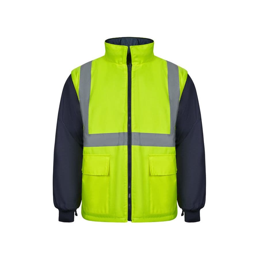 VL JUNO. Tvåfärgad 4-i-1 parkas (180g/m²), i polyester (100%) med PU-beläggning