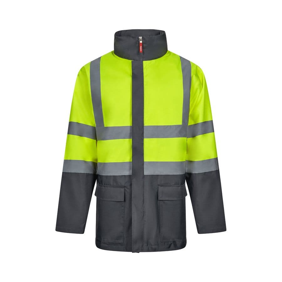 VL JUNO. Tvåfärgad 4-i-1 parkas (180g/m²), i polyester (100%) med PU-beläggning Grå