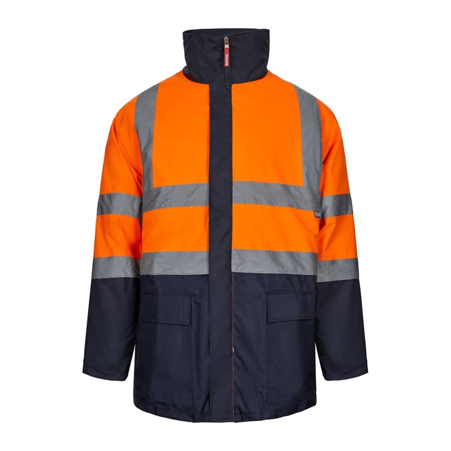 VL JUNO LARGE. Tvåfärgad 4-i-1 parkas (180g/m²), i polyester (100%) med PU-beläggning Blå