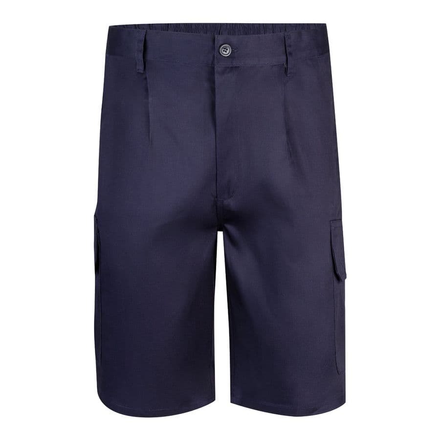 VL CHIONE. Bermudashorts i twill med flera fickor (200g/m²), i bomull (35%) och polyester (65%) Blå