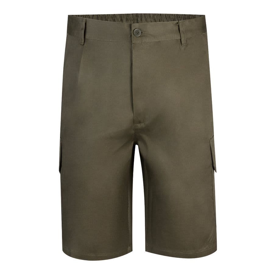 VL CHIONE. Bermudashorts i twill med flera fickor (200g/m²), i bomull (35%) och polyester (65%) Militärgrön