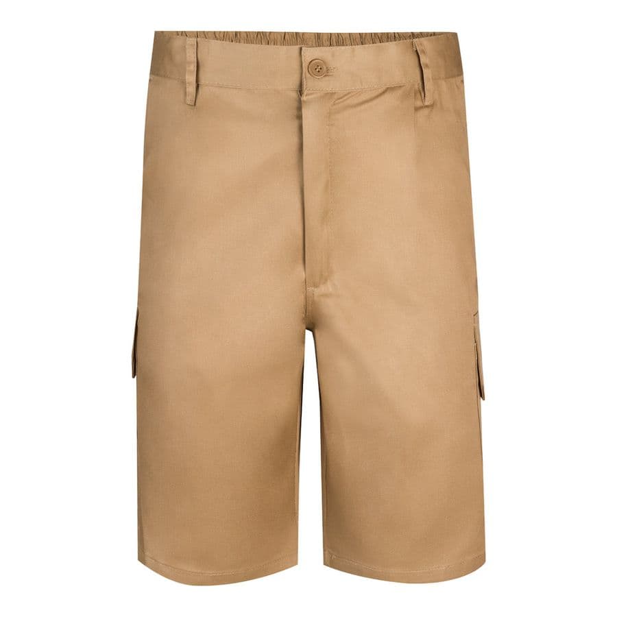 VL CHIONE. Bermudashorts i twill med flera fickor (200g/m²), i bomull (35%) och polyester (65%) Naturfärg