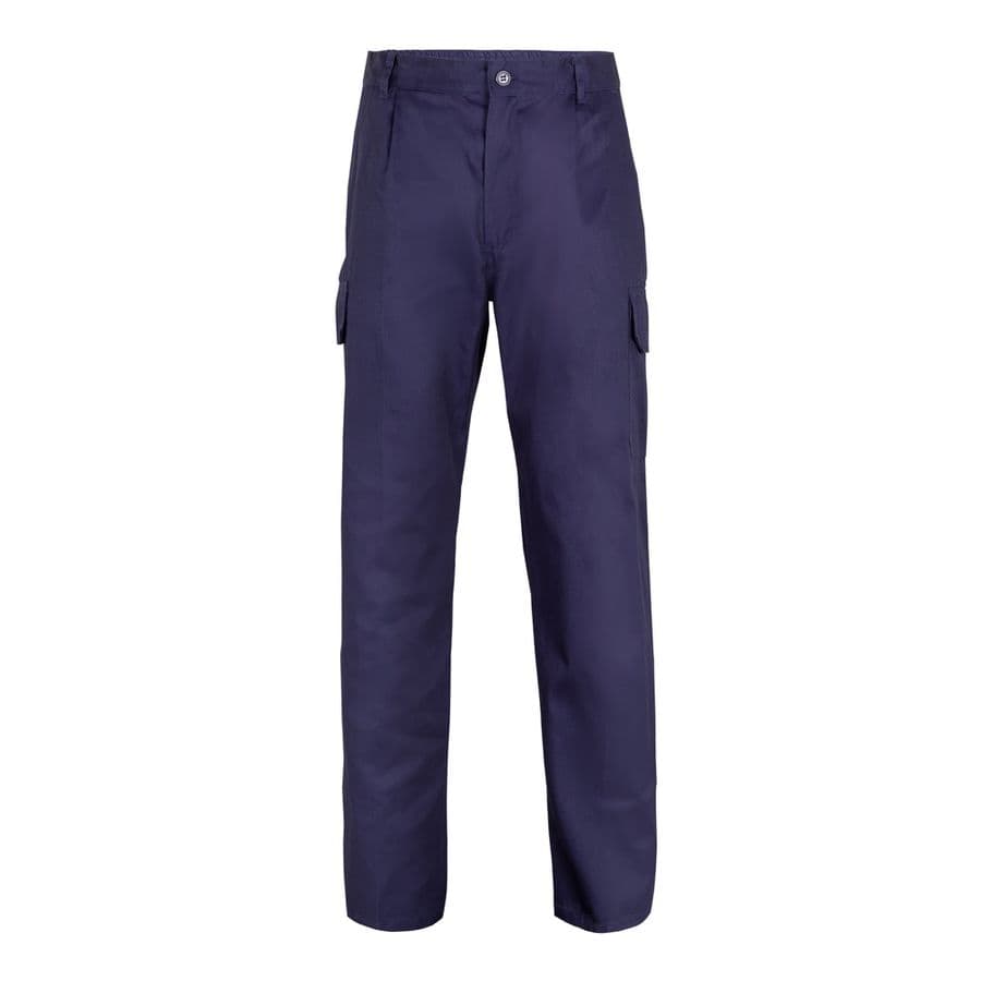 VL MABON. Twillbyxor med flera fickor (200g/m²), i bomull (35%) och polyester (65%) Blå