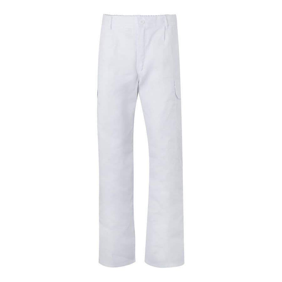 VL MABON. Twillbyxor med flera fickor (200g/m²), i bomull (35%) och polyester (65%) Vit