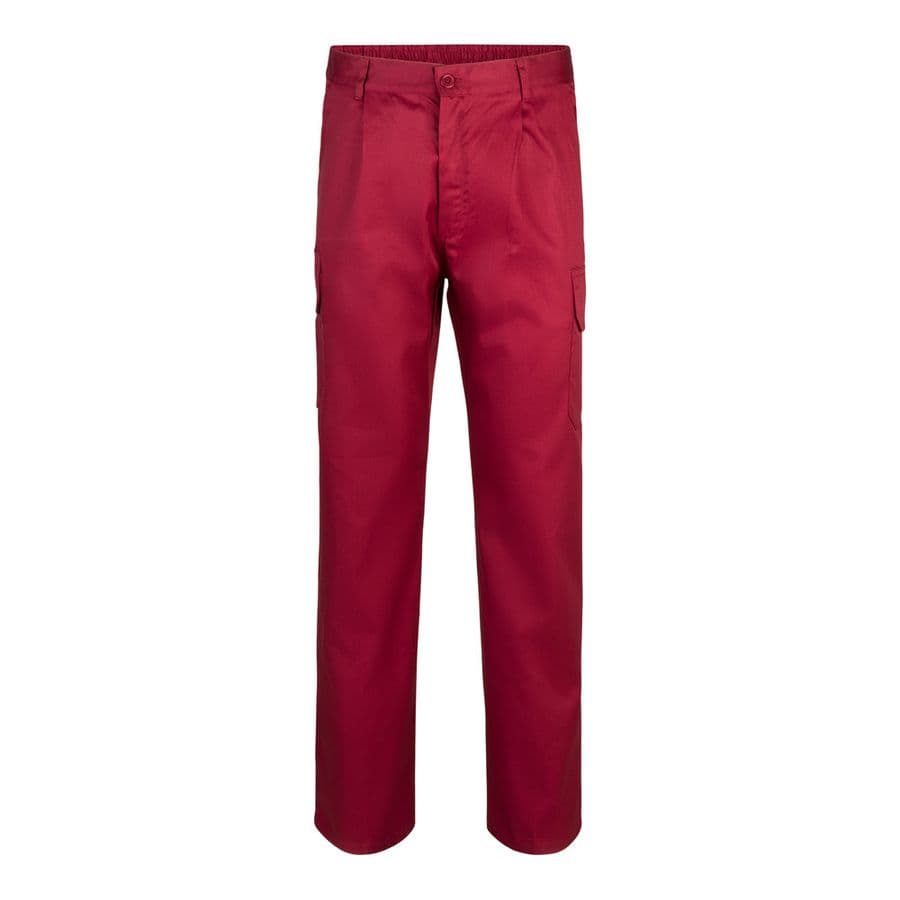 VL MABON. Twillbyxor med flera fickor (200g/m²), i bomull (35%) och polyester (65%) Vinröd