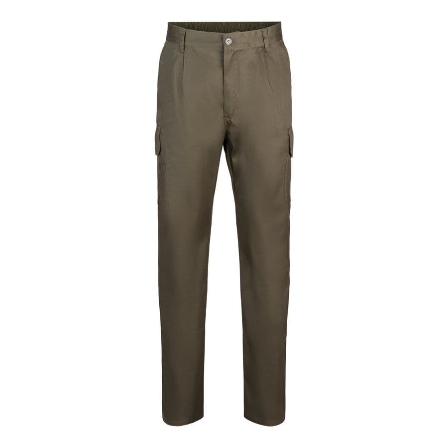 VL MABON. Twillbyxor med flera fickor (200g/m²), i bomull (35%) och polyester (65%) Militärgrön