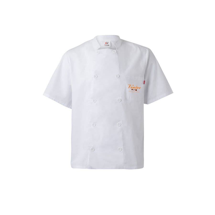 VL DURGA. Kortärmad poplin (110g/m²) köksjacka i bomull (35%) och polyester (65%)
