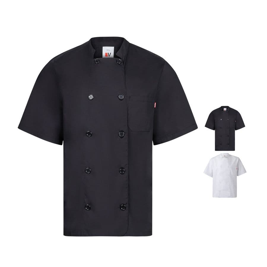 VL DURGA. Kortärmad poplin (110g/m²) köksjacka i bomull (35%) och polyester (65%)