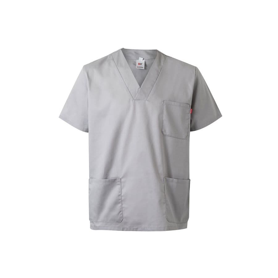 VL ILLAPA. Twilltunika (190g/m²) med korta ärmar, i polyester (65%) och bomull (35%) Ljusgrå