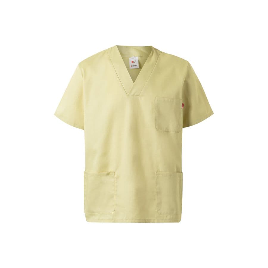 VL ILLAPA. Twilltunika (190g/m²) med korta ärmar, i polyester (65%) och bomull (35%) Pastellgul