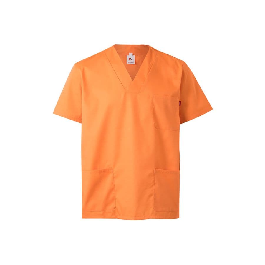 VL ILLAPA. Twilltunika (190g/m²) med korta ärmar, i polyester (65%) och bomull (35%) Laxfärg