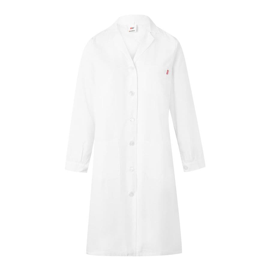 VL RAMA. Långärmad smock i twill (175g/m²), i bomullstwill (35%) och polyester (65%) Vit