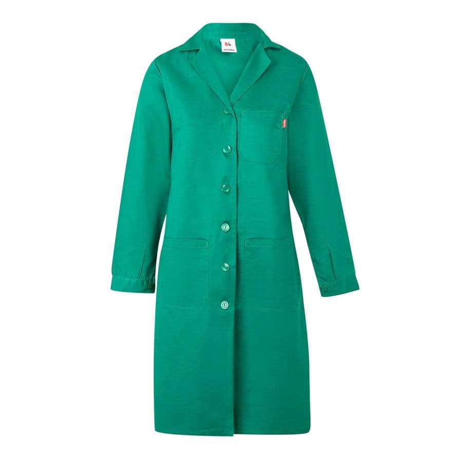 VL RAMA. Långärmad smock i twill (175g/m²), i bomullstwill (35%) och polyester (65%) Grön