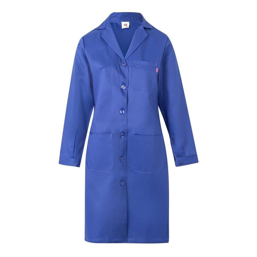 VL RAMA. Långärmad smock i twill (175g/m²), i bomullstwill (35%) och polyester (65%) Kungsblå