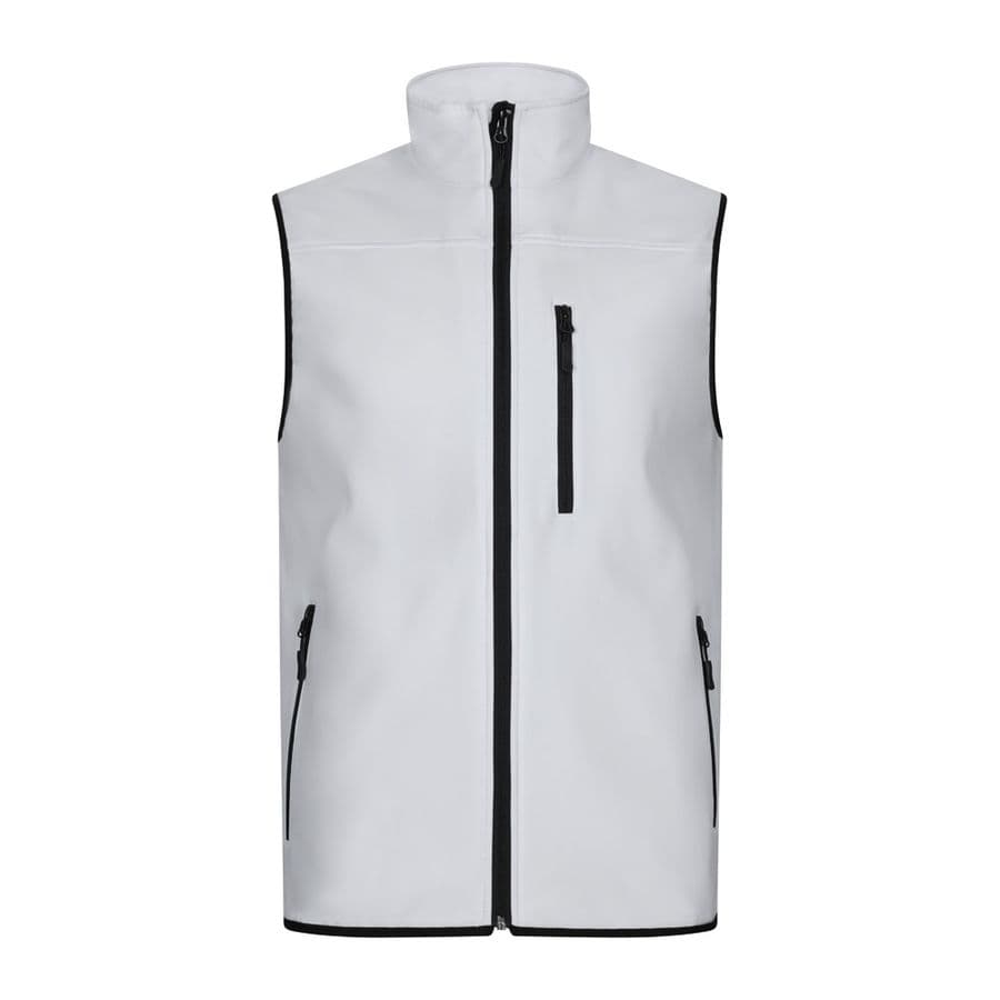 VL VARUNA. Soft shell-väst (280g/m²), med polärt foder, i polyester (94%) och elastan (6%) Vit