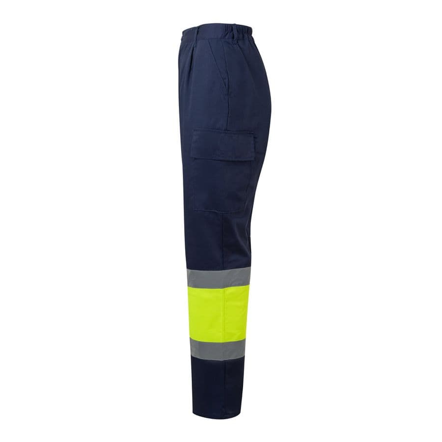 VL ARTEMIS. Tvåfärgade byxor, i twill (190g/m²), bomull (20%) och polyester (80%)