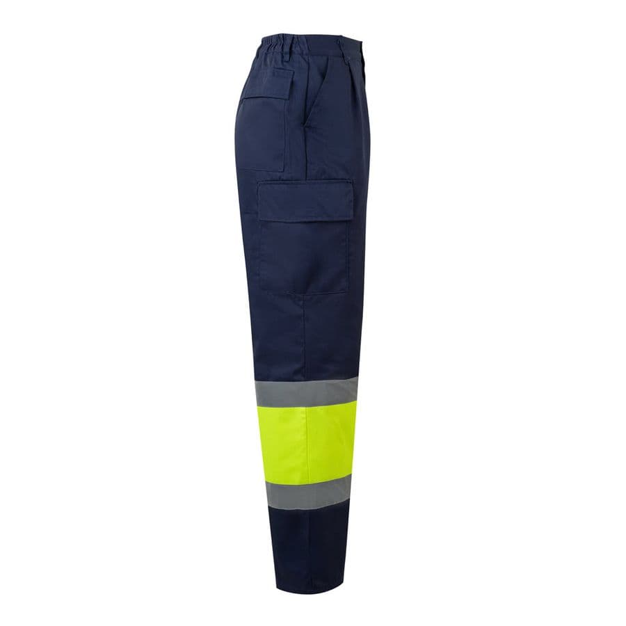 VL ARTEMIS. Tvåfärgade byxor, i twill (190g/m²), bomull (20%) och polyester (80%)