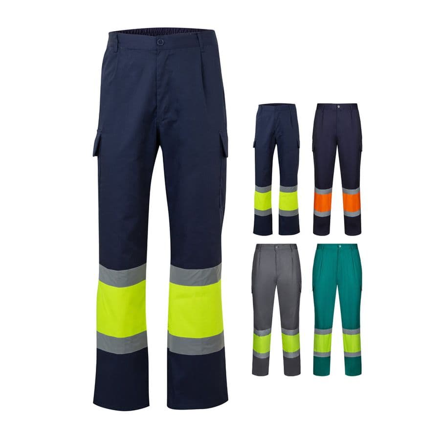 VL ARTEMIS. Tvåfärgade byxor, i twill (190g/m²), bomull (20%) och polyester (80%)