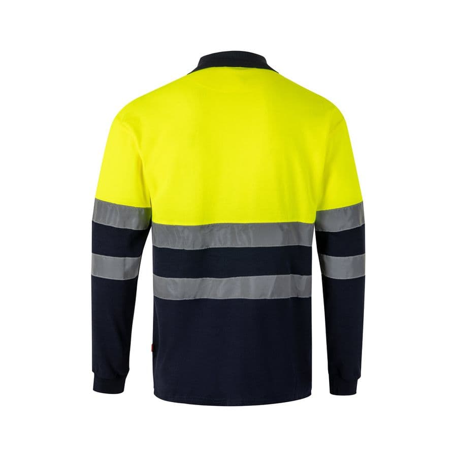 VL PLUTO. Tvåfärgad pikétröja (150g/m²) med långa ärmar, i bomull (55%) och polyester (45%)