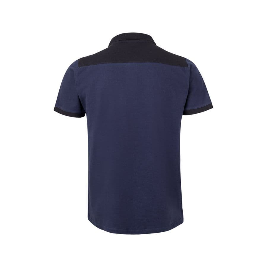 VL VELES. Tvåfärgad pikétröja i stretchig piké (200g/m²) med korta ärmar, i polyester (96%) och elastan (4%)