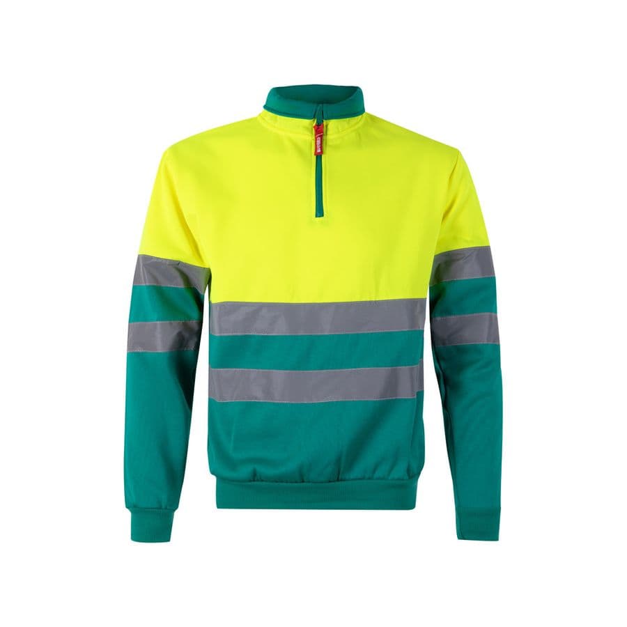 VL THOR LARGE. Tvåfärgad sweatshirt (300g/m²) i polyesterfleece (100%) Grön