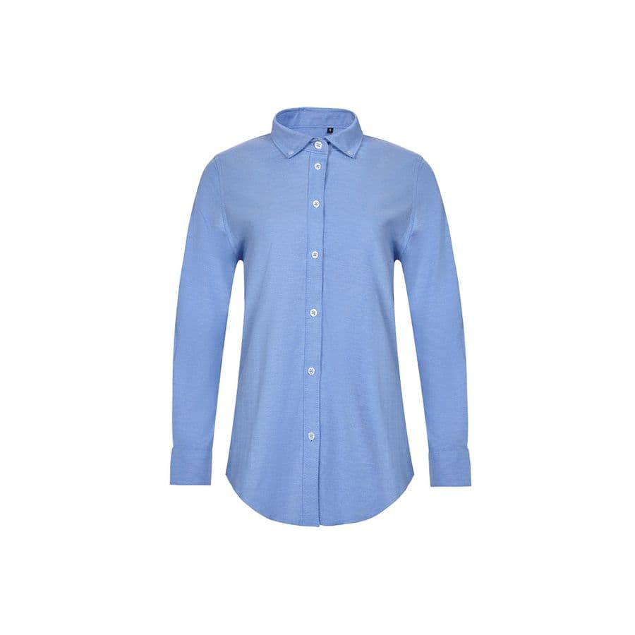 VL PRITHVI WOMEN. Oxfordskjorta (180 g/m²) för kvinnor, tillverkad av bomull (50 %), polyester (45 %) och elastan (5 %)