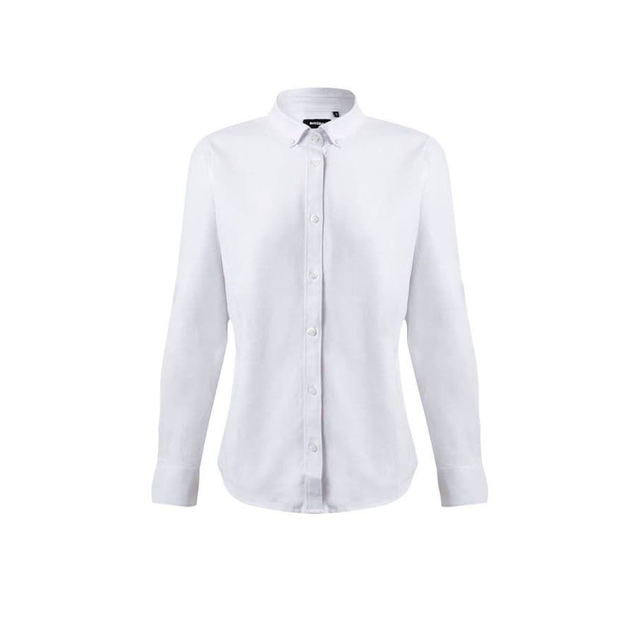 VL PRITHVI WOMEN. Oxfordskjorta (180 g/m²) för kvinnor, tillverkad av bomull (50 %), polyester (45 %) och elastan (5 %)