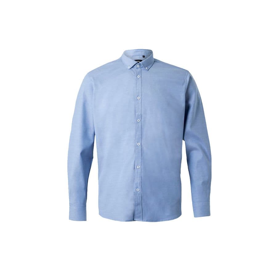 VL PRITHVI MAN. Herr Oxfordskjorta (180 g/m²) i bomull (50 %), polyester (45 %) och elastan (5 %)