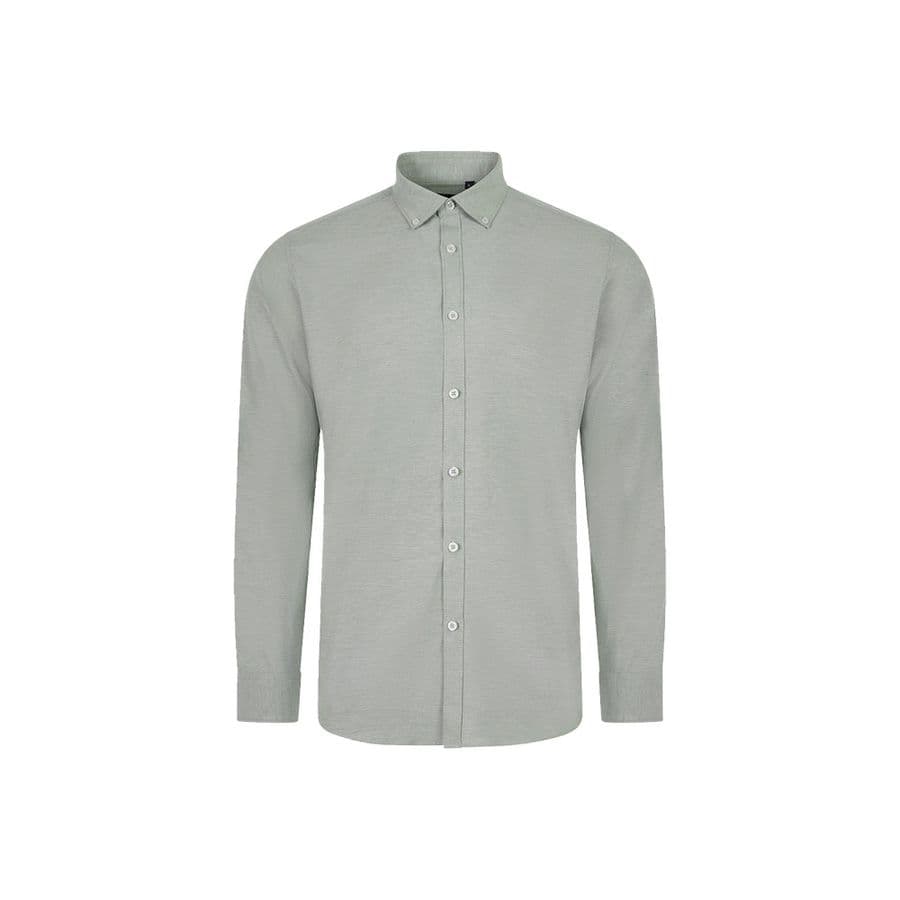 VL PRITHVI MAN. Herr Oxfordskjorta (180 g/m²) i bomull (50 %), polyester (45 %) och elastan (5 %) Grön