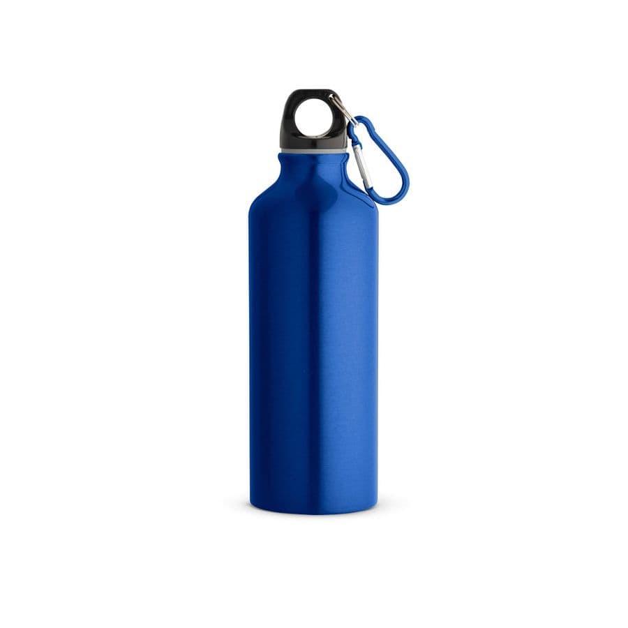 RE-LANDSCAPE M. Återvunnen aluminiumflaska (100% rAL) med karbinhake 530 mL Kungsblå