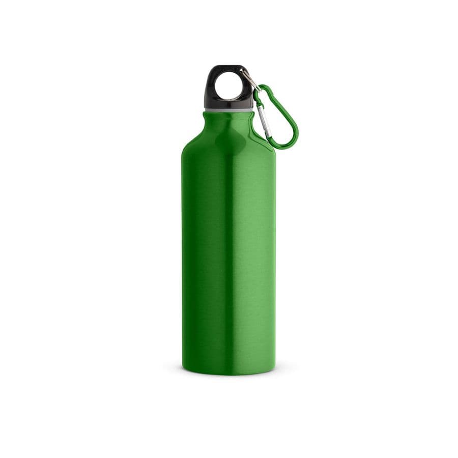 RE-LANDSCAPE M. Återvunnen aluminiumflaska (100% rAL) med karbinhake 530 mL Ljusgrön