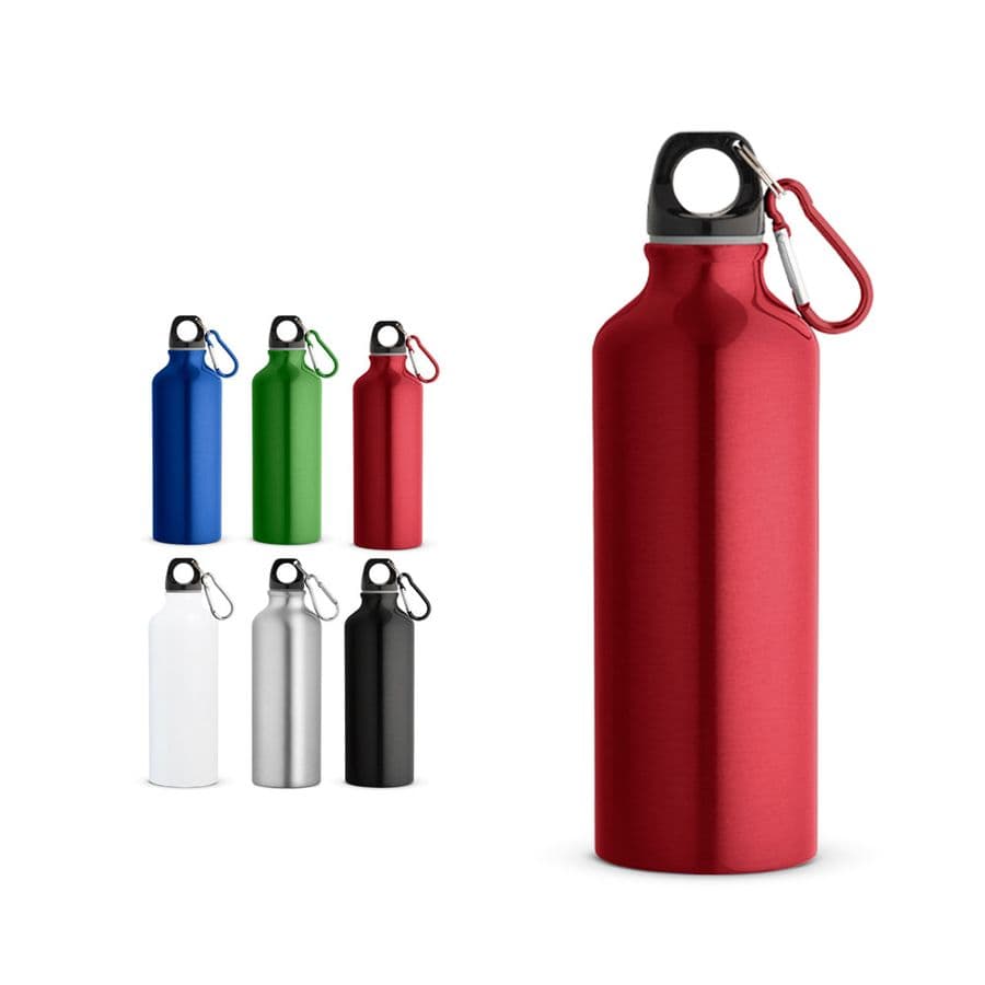 RE-LANDSCAPE M. Återvunnen aluminiumflaska (100% rAL) med karbinhake 530 mL