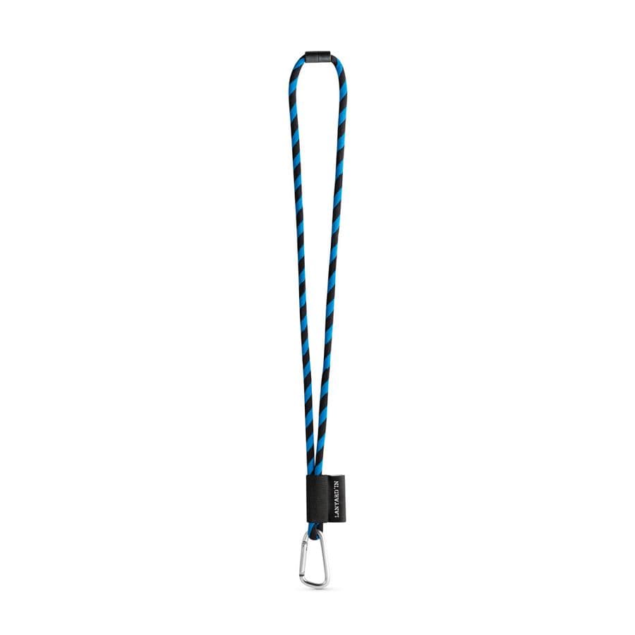 SET Lanyard TUBE Long (Ø 7 mm) med 55 mm D-formad karbinhake och Ø 7 mm säkerhetsspänne Svart