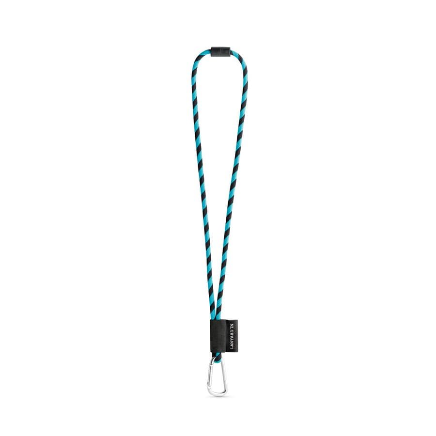 SET Lanyard TUBE Long (Ø 7 mm) med 55 mm D-formad karbinhake och Ø 7 mm säkerhetsspänne Svart