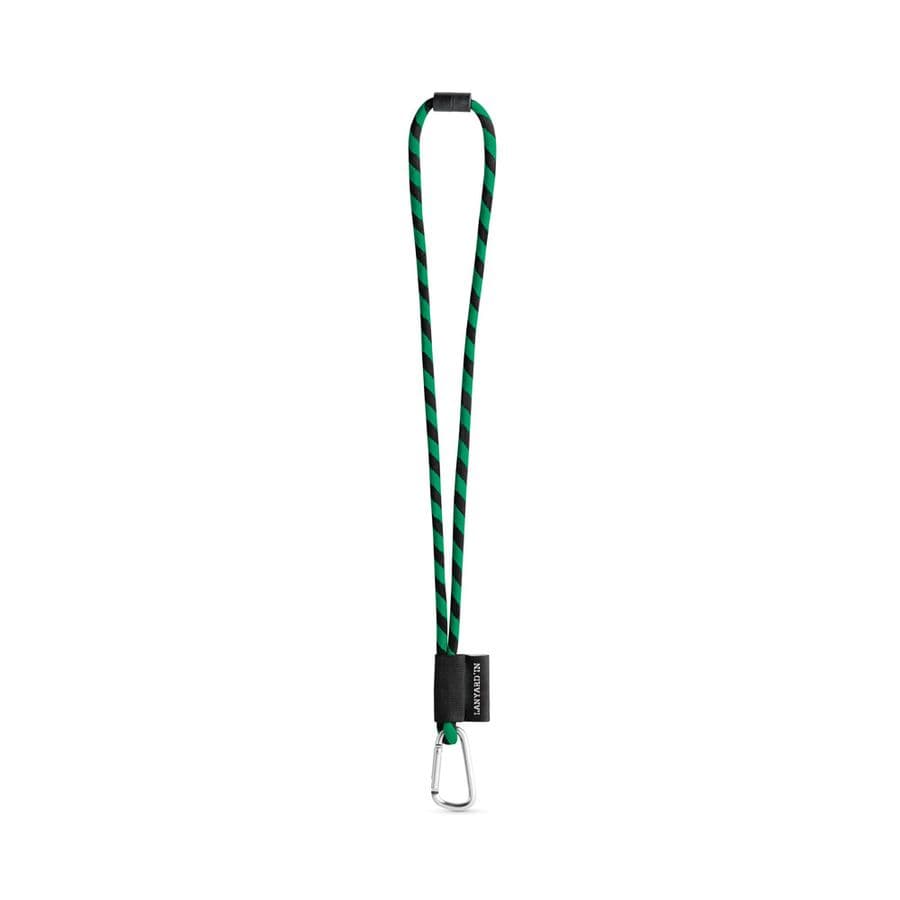 SET Lanyard TUBE Long (Ø 7 mm) med 55 mm D-formad karbinhake och Ø 7 mm säkerhetsspänne Svart