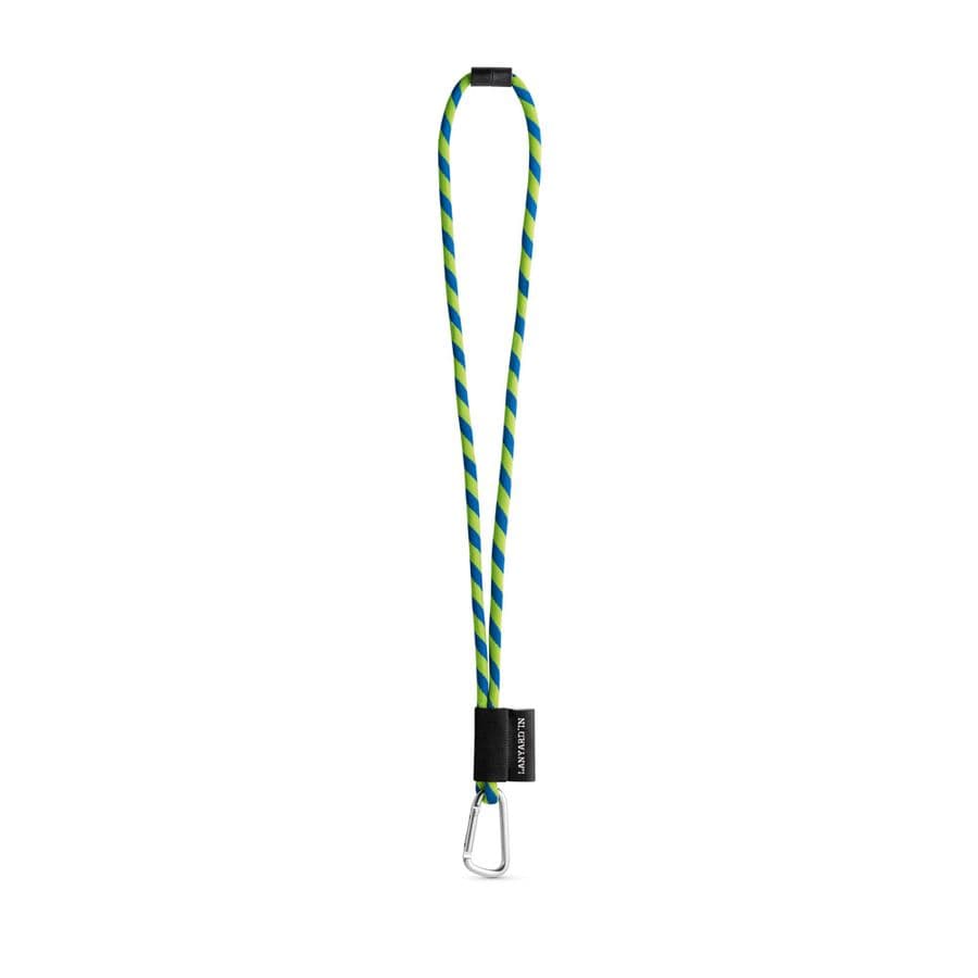 SET Lanyard TUBE Long (Ø 7 mm) med 55 mm D-formad karbinhake och Ø 7 mm säkerhetsspänne Hexachrome gul