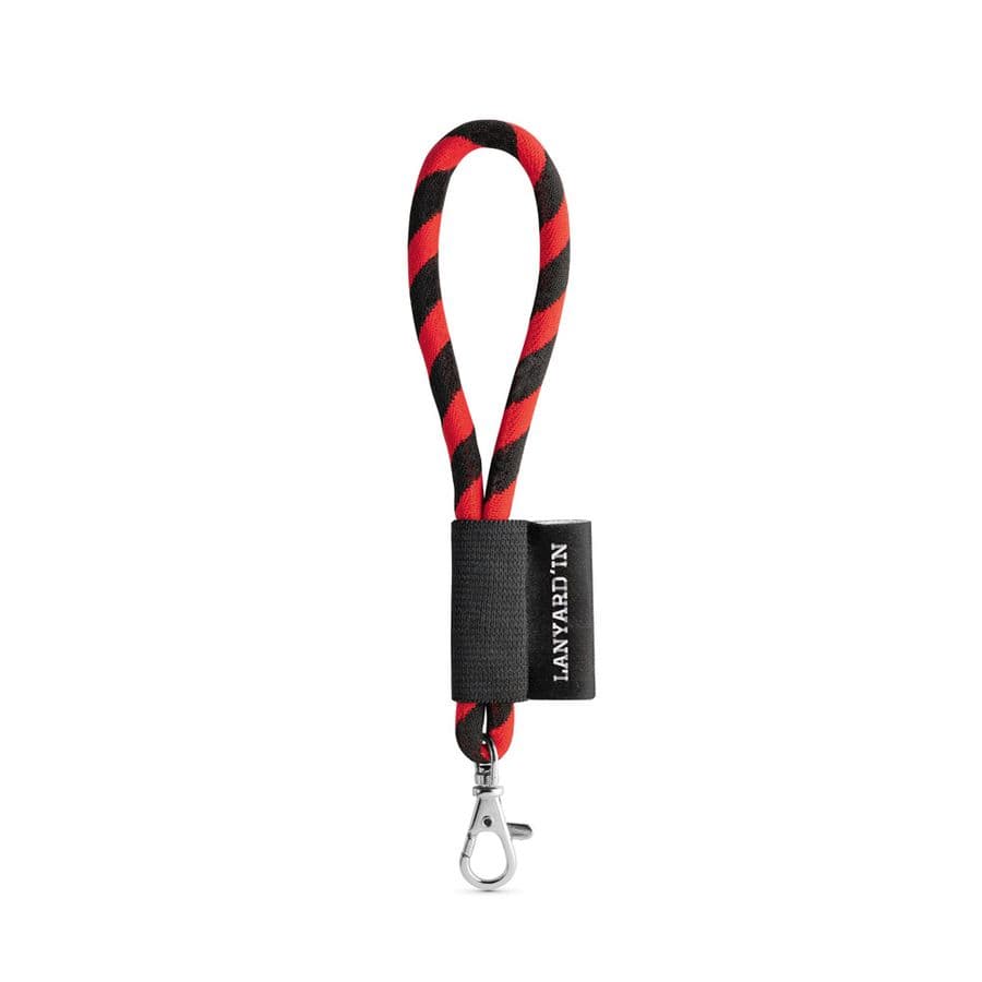 SET Lanyard TUBE Short (Ø 7 mm) med 9 mm karbinhake Svart