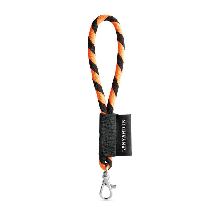 SET Lanyard TUBE Short (Ø 7 mm) med 9 mm karbinhake Svart