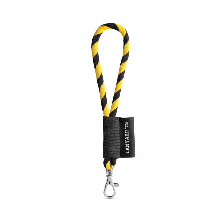 SET Lanyard TUBE Short (Ø 7 mm) med 9 mm karbinhake Svart