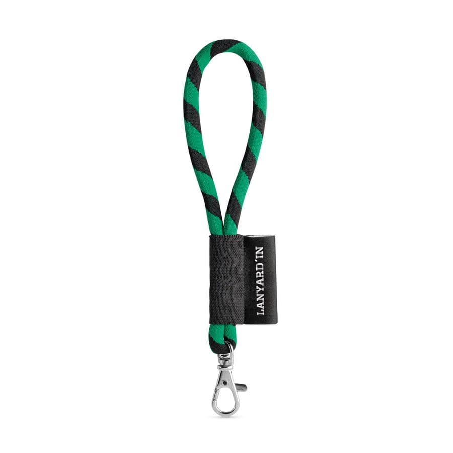 SET Lanyard TUBE Short (Ø 7 mm) med 9 mm karbinhake Svart