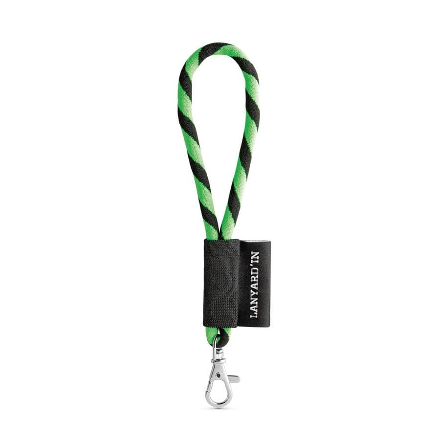 SET Lanyard TUBE Short (Ø 7 mm) med 9 mm karbinhake Hexachrome grön