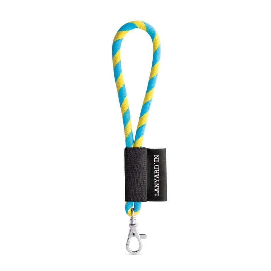 SET Lanyard TUBE Short (Ø 7 mm) med 9 mm karbinhake Gul