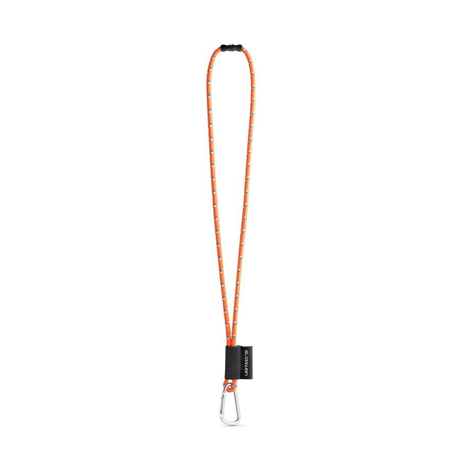 SET Lanyard NAUTIC Long (Ø 7 mm) med 55 mm D-formad karbinhake och Ø 7 mm säkerhetsspänne Hexachrome Orange